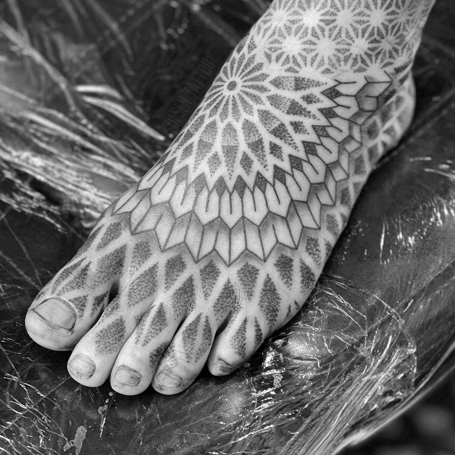 Geometric Foot tattoo
